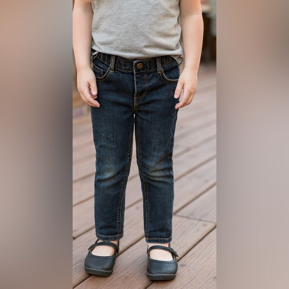Rocawear Girls 4T Stretch Skinny Jeans Dark Wash Embroidered Pocket Denim
